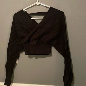 XS black criss cross sweater